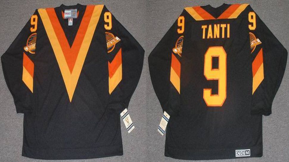 2019 Men Vancouver Canucks #9 Tanti Black CCM NHL jerseys